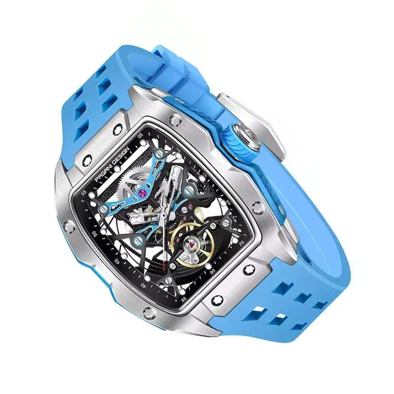 Pagani Design Skeleton Dial Blue Men's Watch- PD-YS018